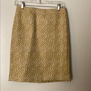 Banana Republic tan & white zebra print skirt